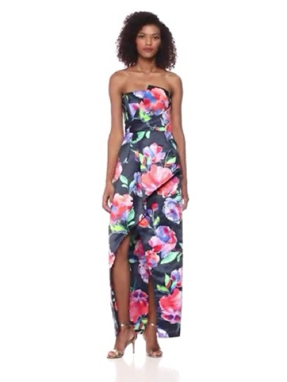 Parker Whitney Strapless Pleated Front Dress size 0 NWT
